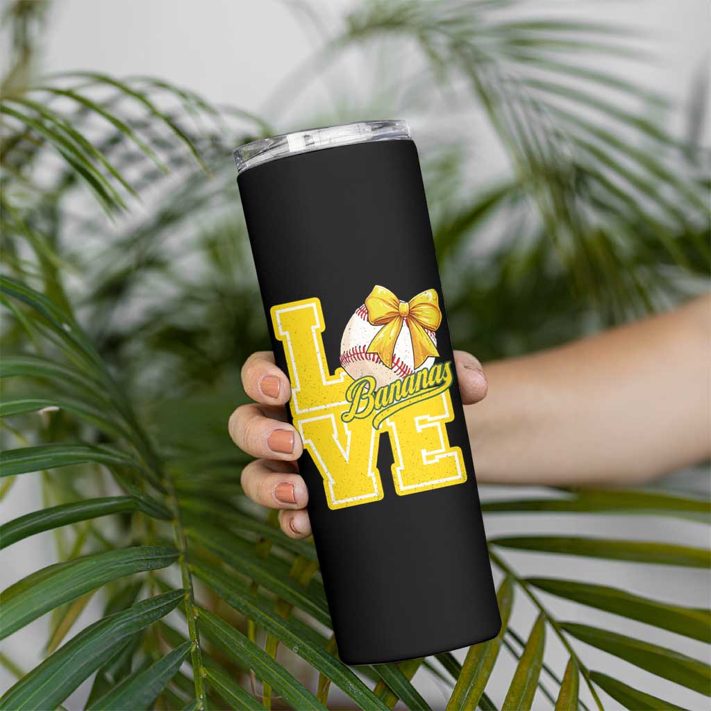 Vintage Banana Coquette Bow Skinny Tumbler LOVE Baseball Fan Sport Lover