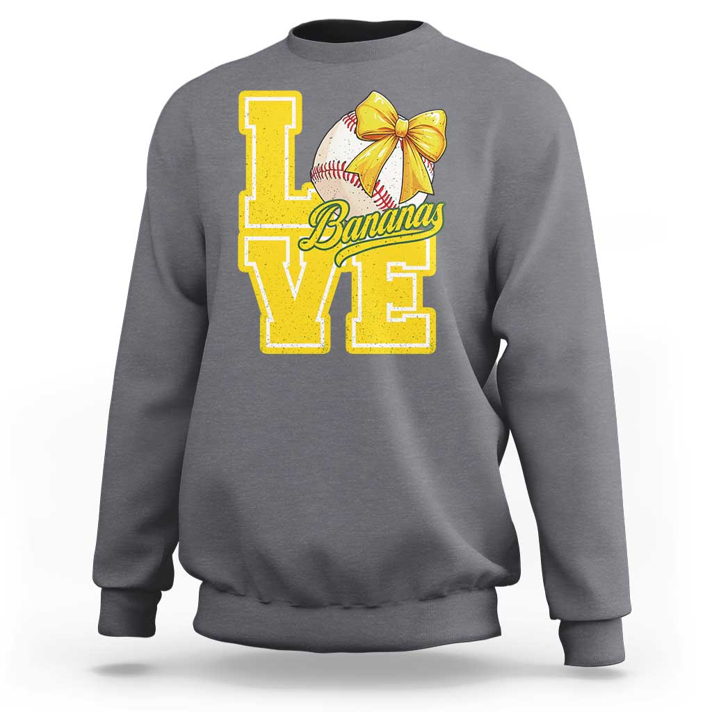 Vintage Banana Coquette Bow Sweatshirt LOVE Baseball Fan Sport Lover