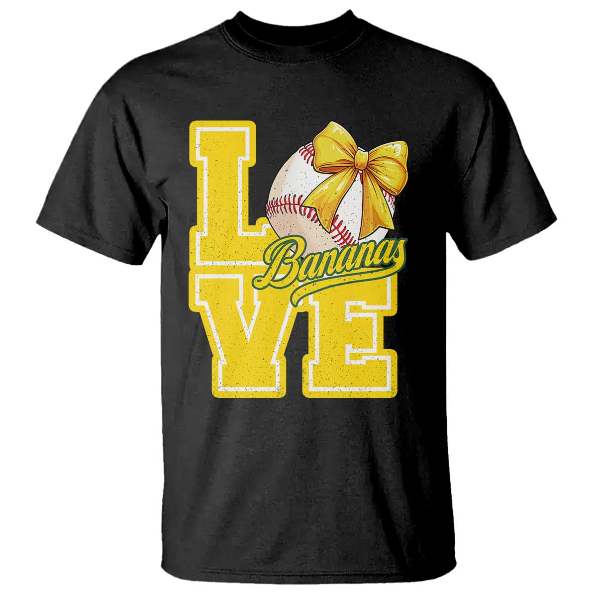 Vintage Banana Coquette Bow T Shirt LOVE Baseball Fan Sport Lover