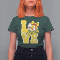 Vintage Banana Coquette Bow T Shirt For Women LOVE Baseball Fan Sport Lover