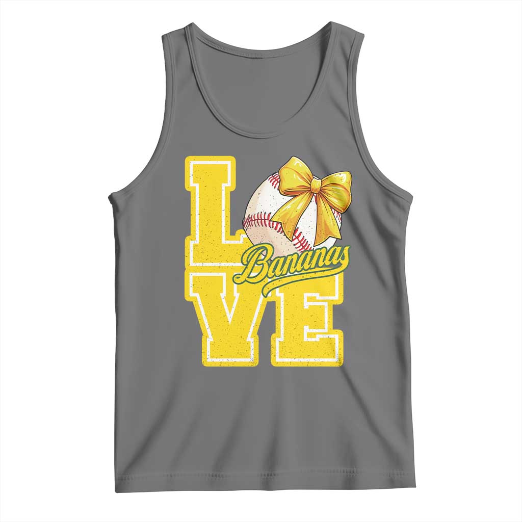 Vintage Banana Coquette Bow Tank Top LOVE Baseball Fan Sport Lover