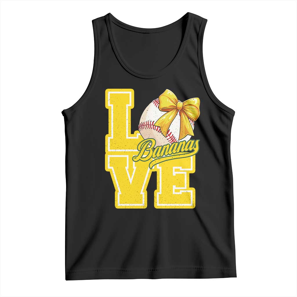 Vintage Banana Coquette Bow Tank Top LOVE Baseball Fan Sport Lover