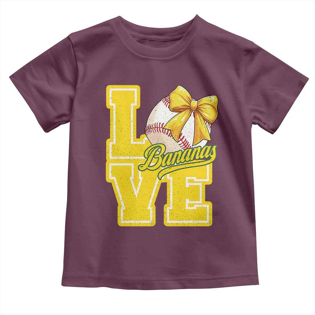 Vintage Banana Coquette Bow Toddler T Shirt LOVE Baseball Fan Sport Lover