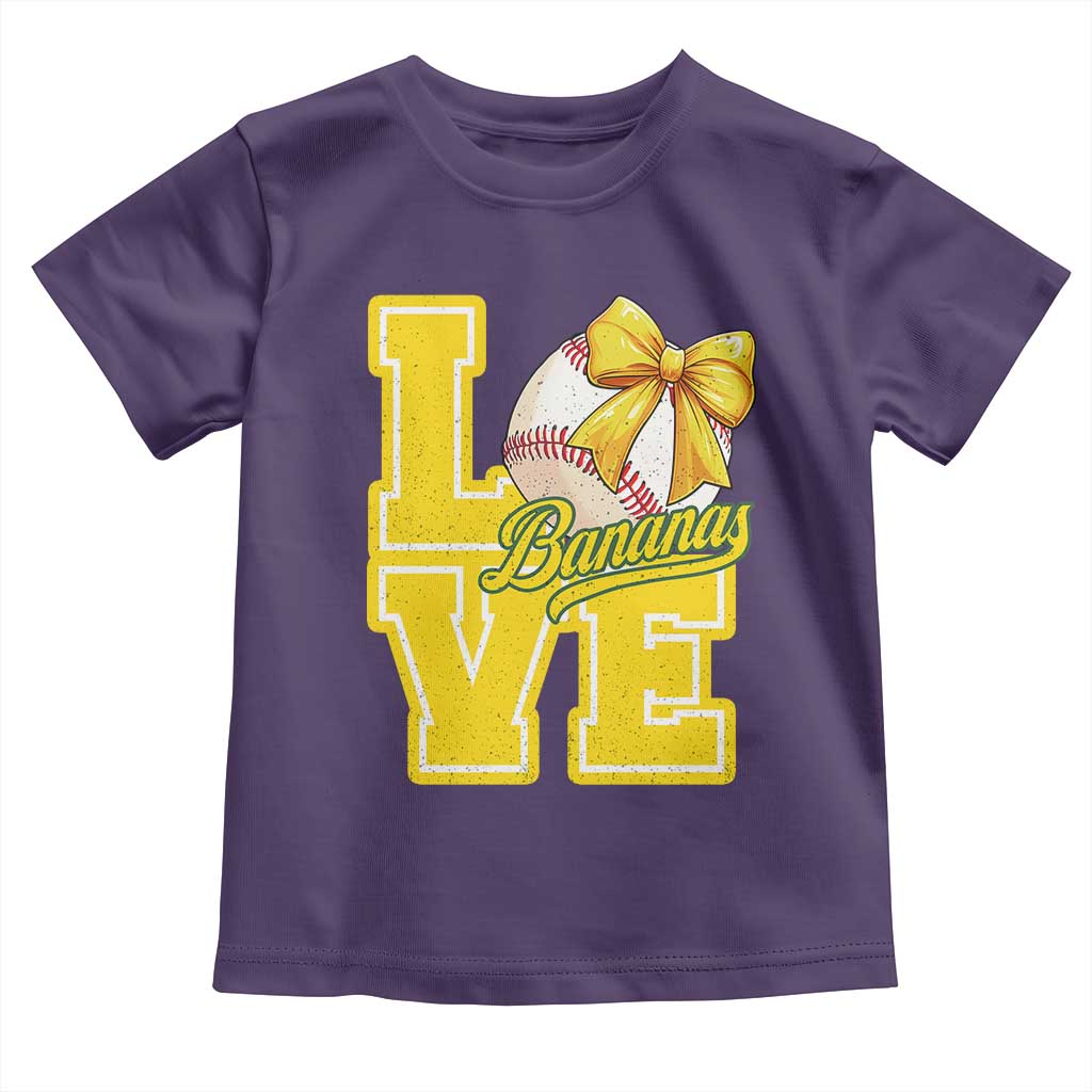 Vintage Banana Coquette Bow Toddler T Shirt LOVE Baseball Fan Sport Lover