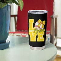 Vintage Banana Coquette Bow Tumbler Cup LOVE Baseball Fan Sport Lover