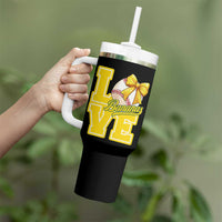 Vintage Banana Coquette Bow Tumbler With Handle LOVE Baseball Fan Sport Lover