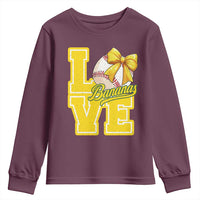 Vintage Banana Coquette Bow Youth Sweatshirt LOVE Baseball Fan Sport Lover