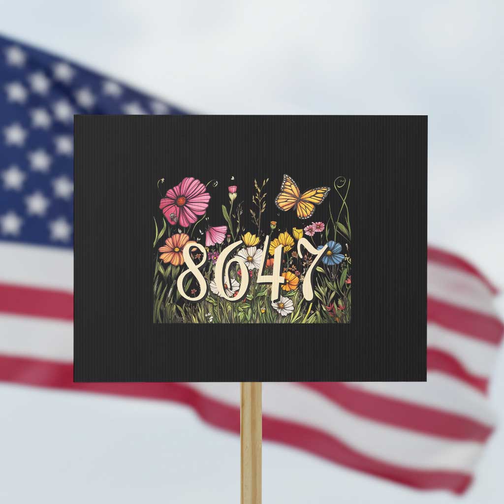 Funny 8647 Subtle Sarcasm Protest Sign Floral Boho Style - Wonder Print Shop