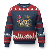 Funny 8647 Subtle Sarcasm Ugly Christmas Sweater Floral Boho Style - Wonder Print Shop