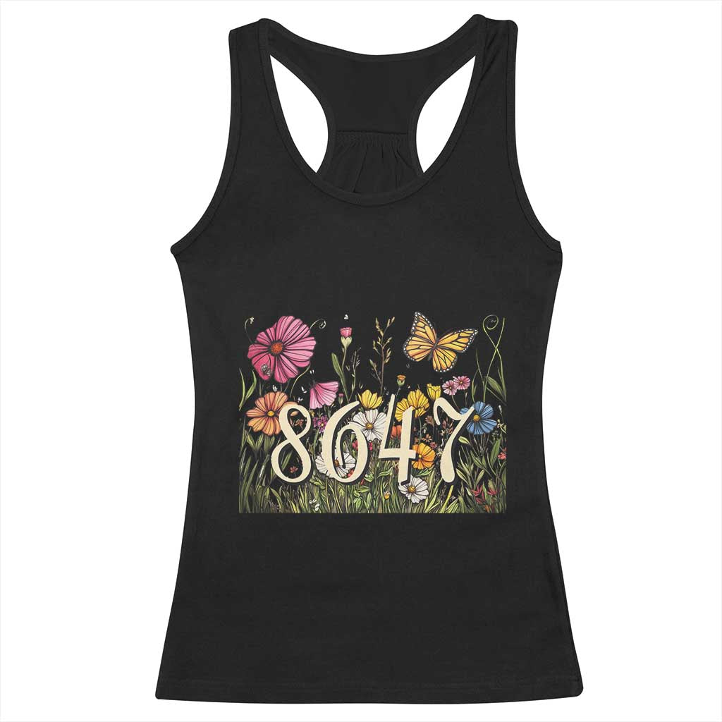 Funny 8647 Subtle Sarcasm Racerback Tank Top Floral Boho Style