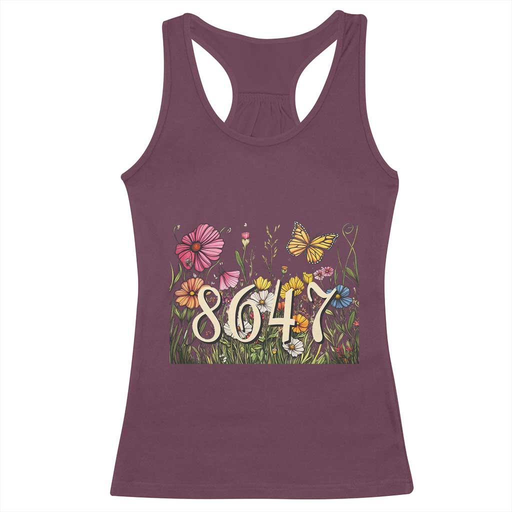 Funny 8647 Subtle Sarcasm Racerback Tank Top Floral Boho Style