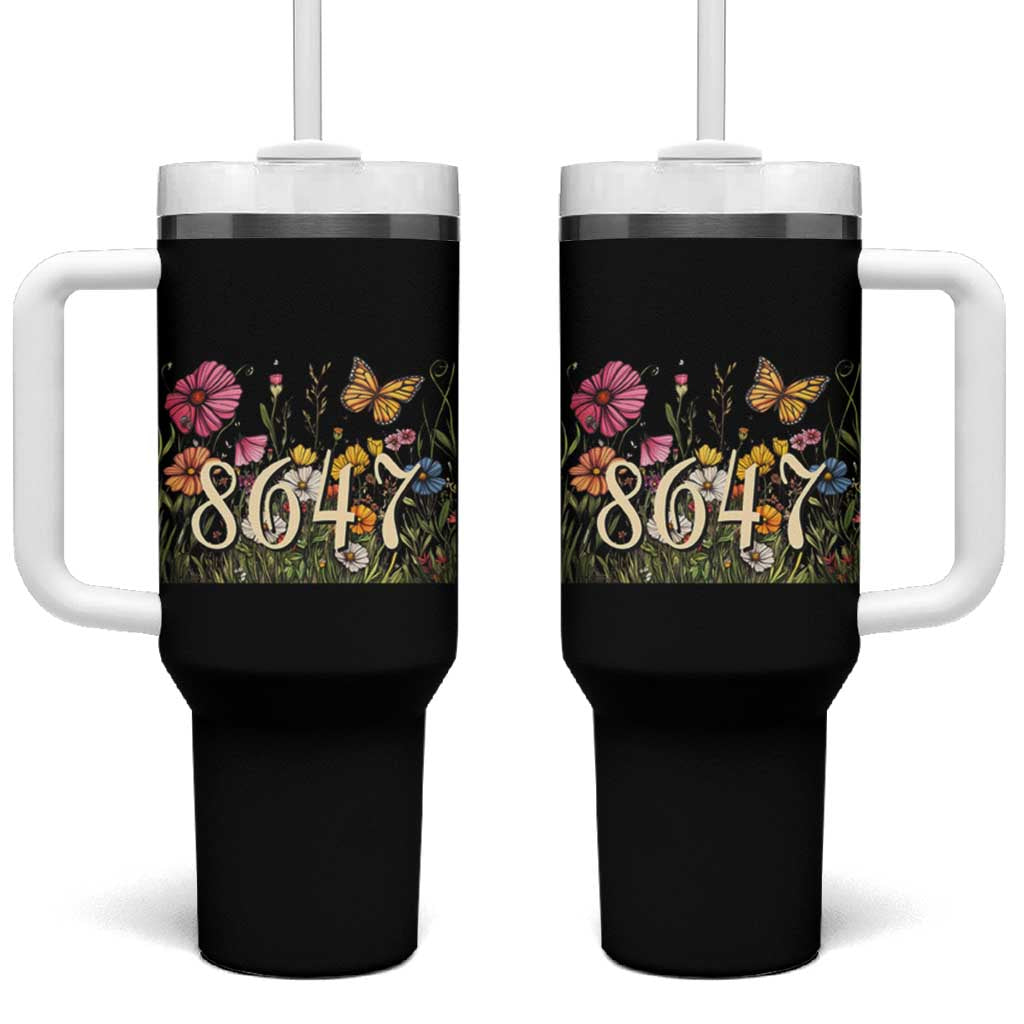 Funny 8647 Subtle Sarcasm Tumbler With Handle Floral Boho Style