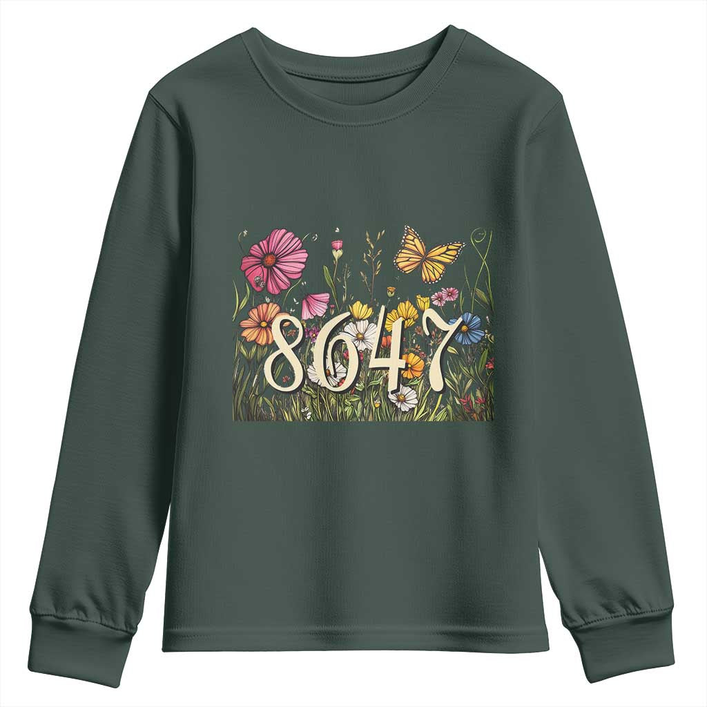 Funny 8647 Subtle Sarcasm Youth Sweatshirt Floral Boho Style