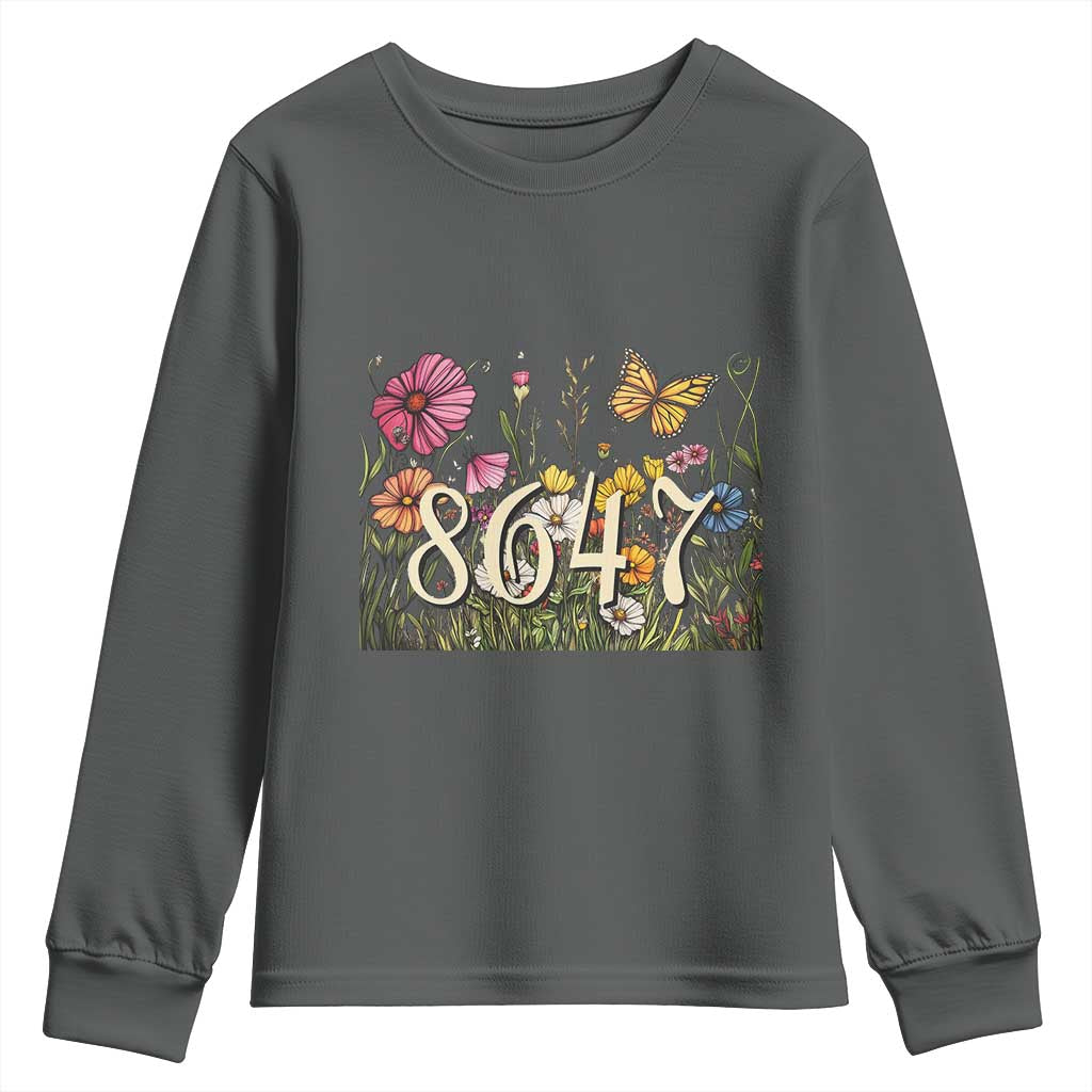 Funny 8647 Subtle Sarcasm Youth Sweatshirt Floral Boho Style