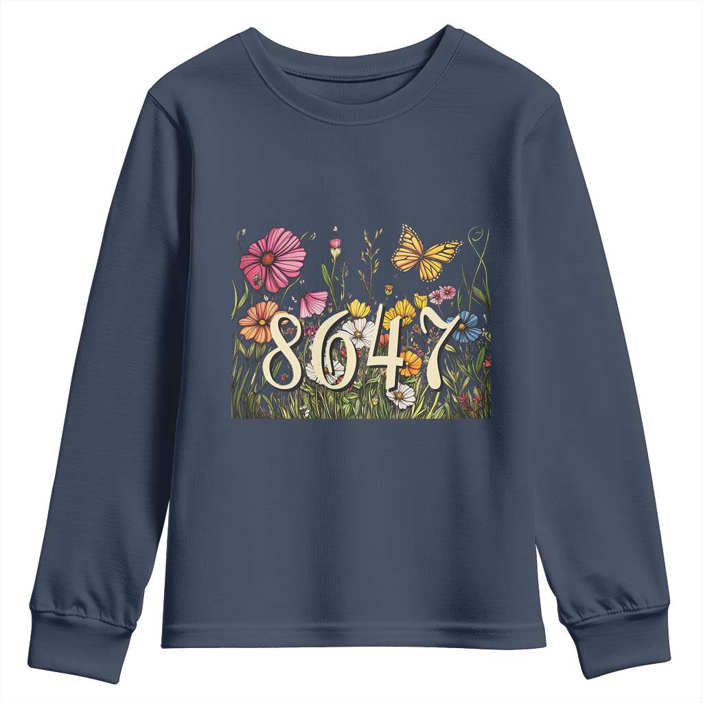 Funny 8647 Subtle Sarcasm Youth Sweatshirt Floral Boho Style