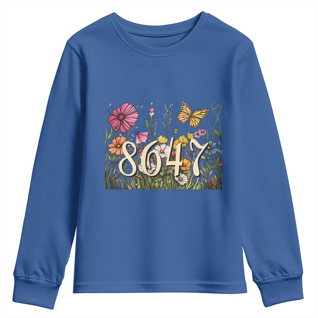 Funny 8647 Subtle Sarcasm Youth Sweatshirt Floral Boho Style