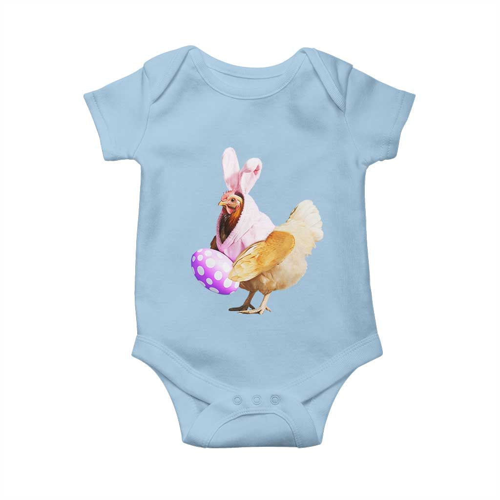 Funny Chicken Bunny Baby Onesie Happy Easter Eggs Farm