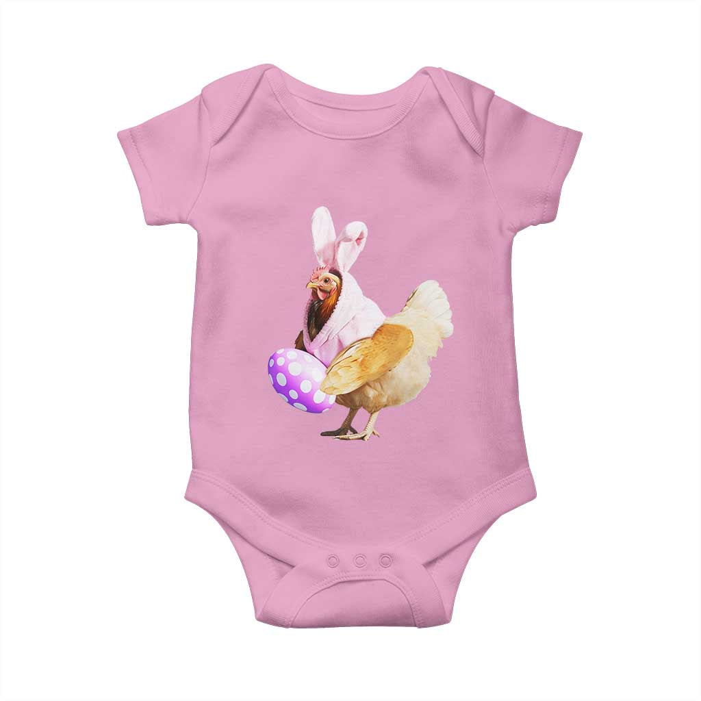 Funny Chicken Bunny Baby Onesie Happy Easter Eggs Farm