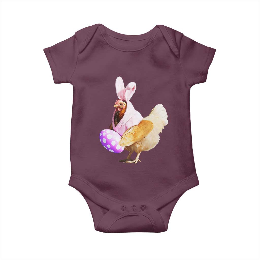 Funny Chicken Bunny Baby Onesie Happy Easter Eggs Farm