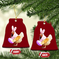 Funny Chicken Bunny Ceramic Ornament Happy Easter Eggs Farm - Wonder Print Shop