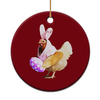 Funny Chicken Bunny Ceramic Ornament Happy Easter Eggs Farm - Wonder Print Shop