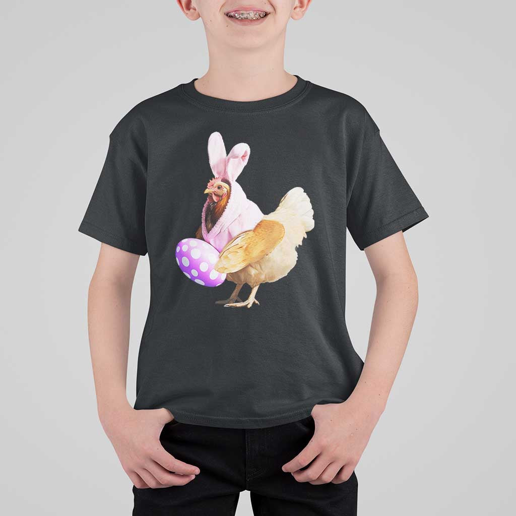 Funny Chicken Bunny T Shirt For Kid Happy Easter Eggs Farm
