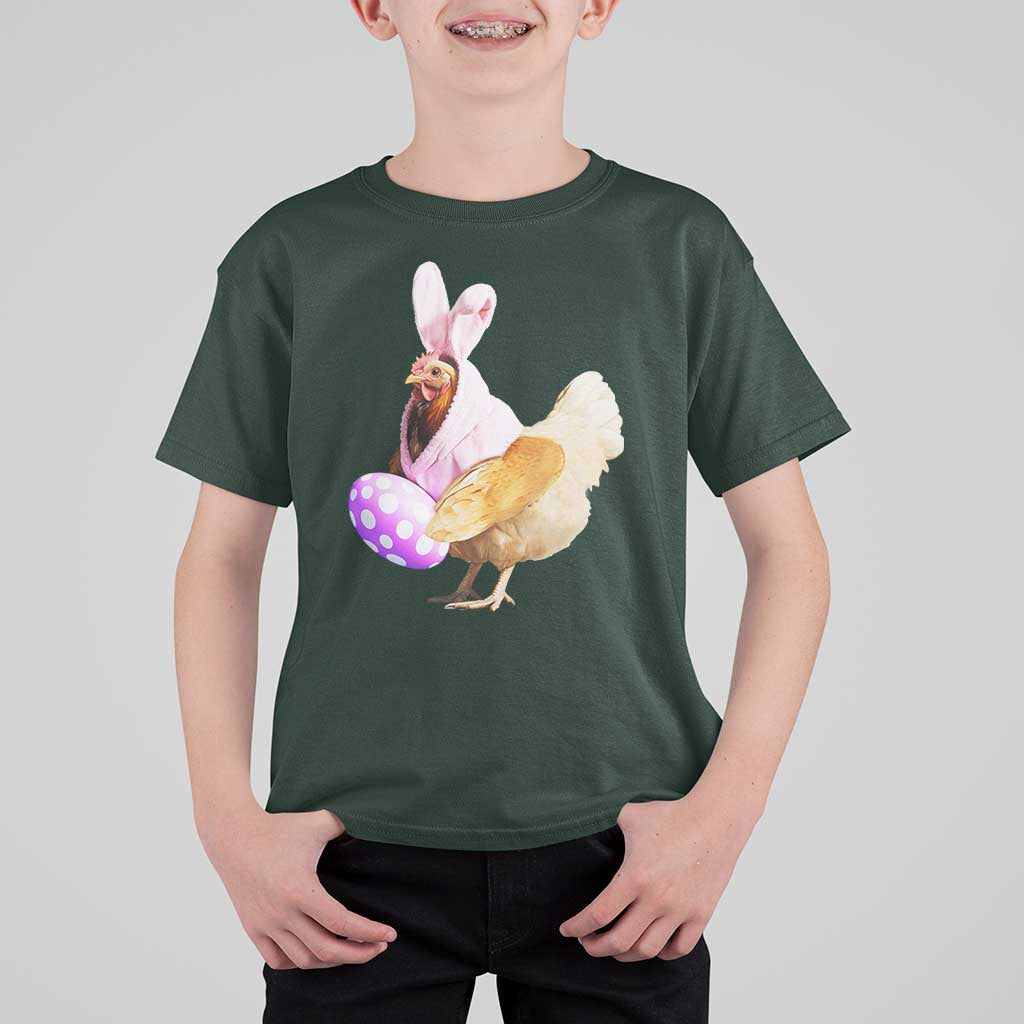 Funny Chicken Bunny T Shirt For Kid Happy Easter Eggs Farm