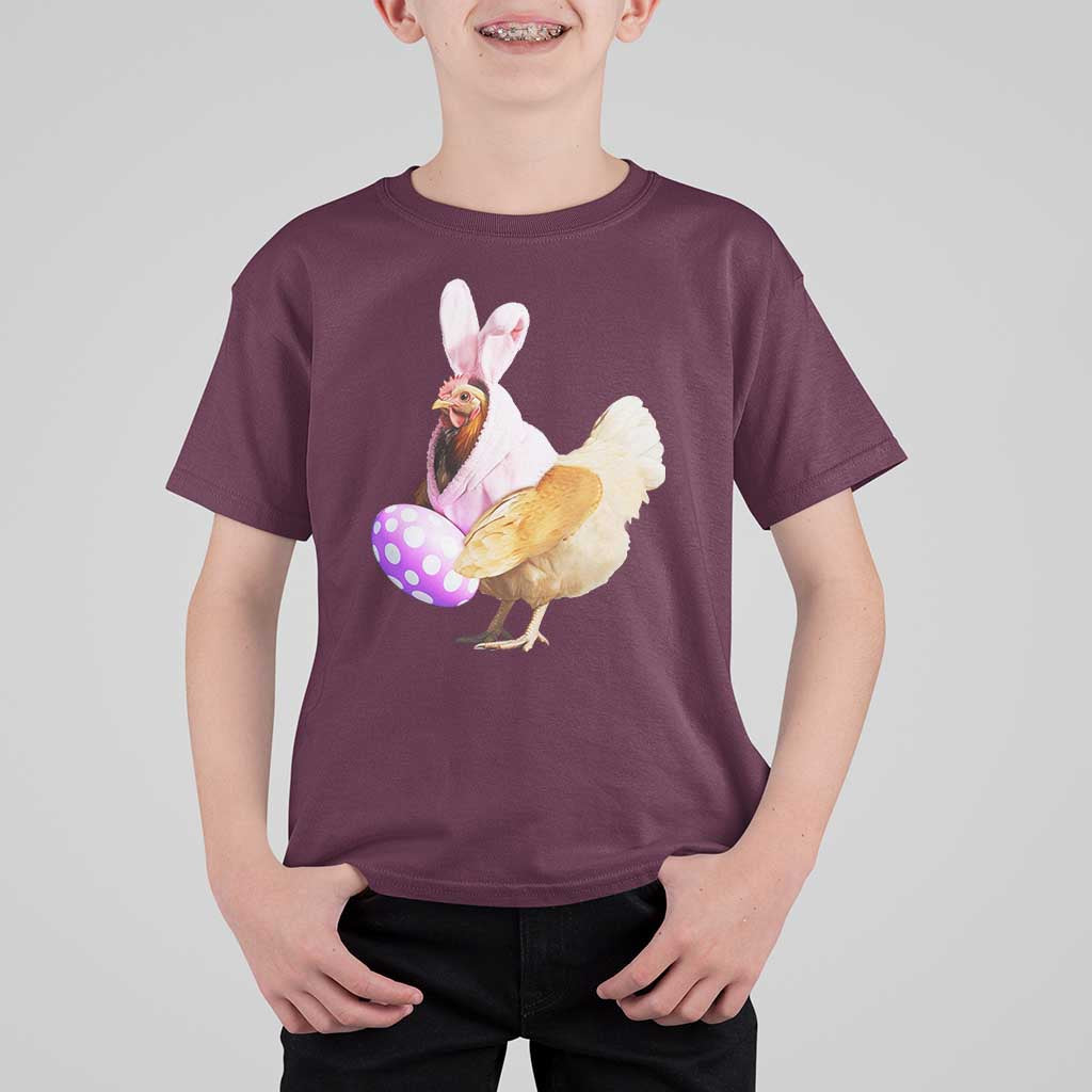 Funny Chicken Bunny T Shirt For Kid Happy Easter Eggs Farm