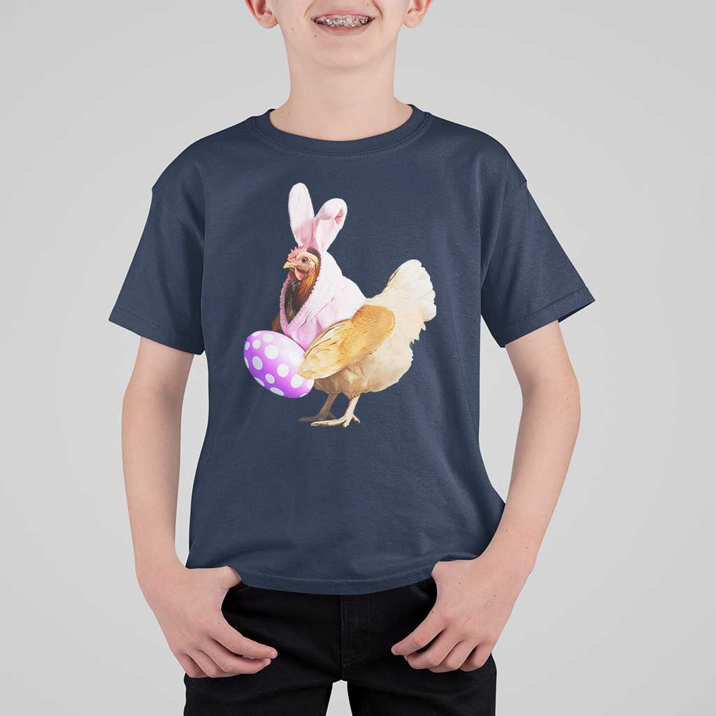 Funny Chicken Bunny T Shirt For Kid Happy Easter Eggs Farm