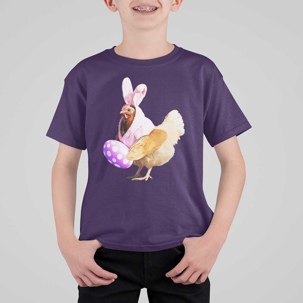 Funny Chicken Bunny T Shirt For Kid Happy Easter Eggs Farm