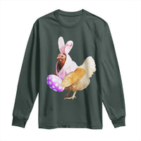 Funny Chicken Bunny Long Sleeve Shirt Happy Easter Eggs Farm