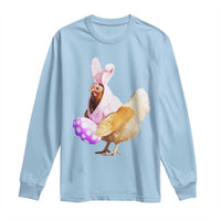 Funny Chicken Bunny Long Sleeve Shirt Happy Easter Eggs Farm