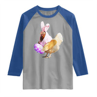 Funny Chicken Bunny Raglan Shirt Happy Easter Eggs Farm
