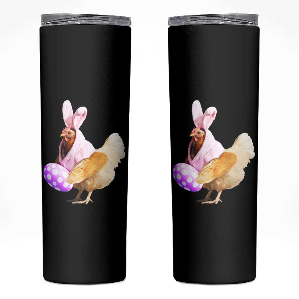 Funny Chicken Bunny Skinny Tumbler Happy Easter Eggs Farm