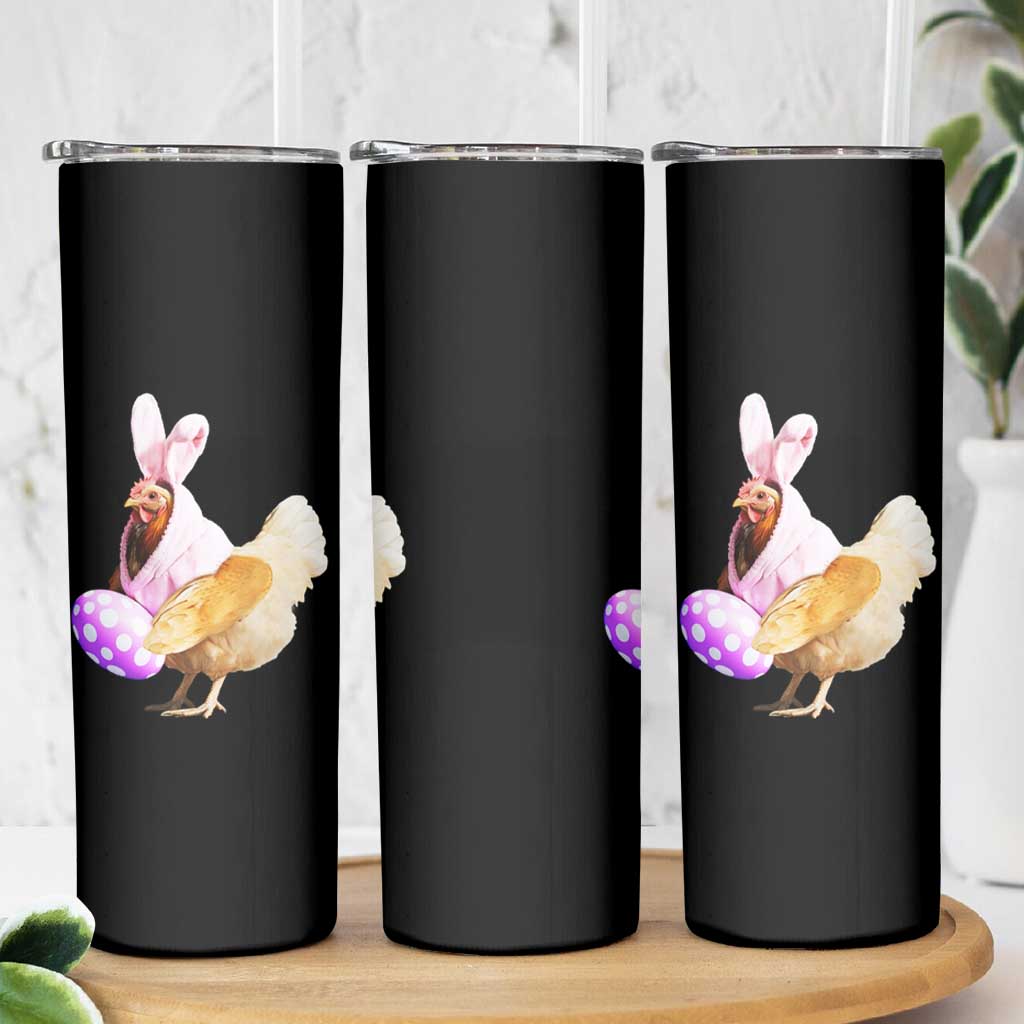 Funny Chicken Bunny Skinny Tumbler Happy Easter Eggs Farm