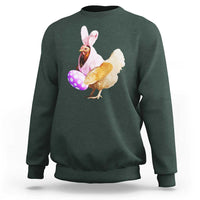 Funny Chicken Bunny Sweatshirt Happy Easter Eggs Farm
