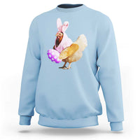 Funny Chicken Bunny Sweatshirt Happy Easter Eggs Farm