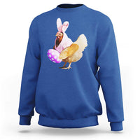 Funny Chicken Bunny Sweatshirt Happy Easter Eggs Farm