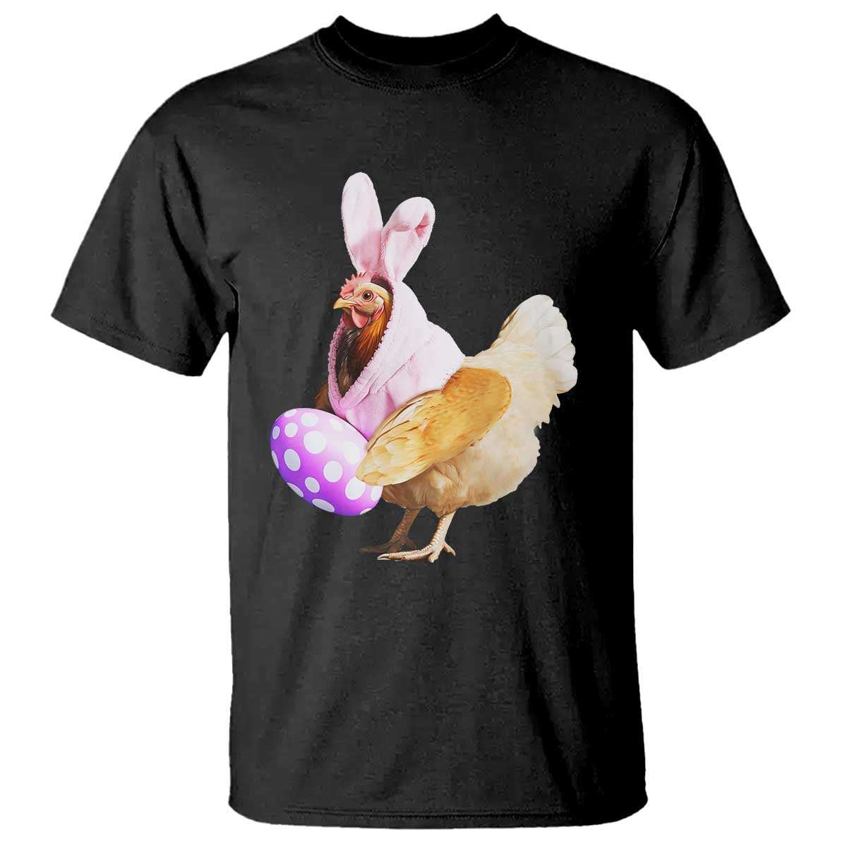 Funny Chicken Bunny T Shirt Happy Easter Eggs Farm