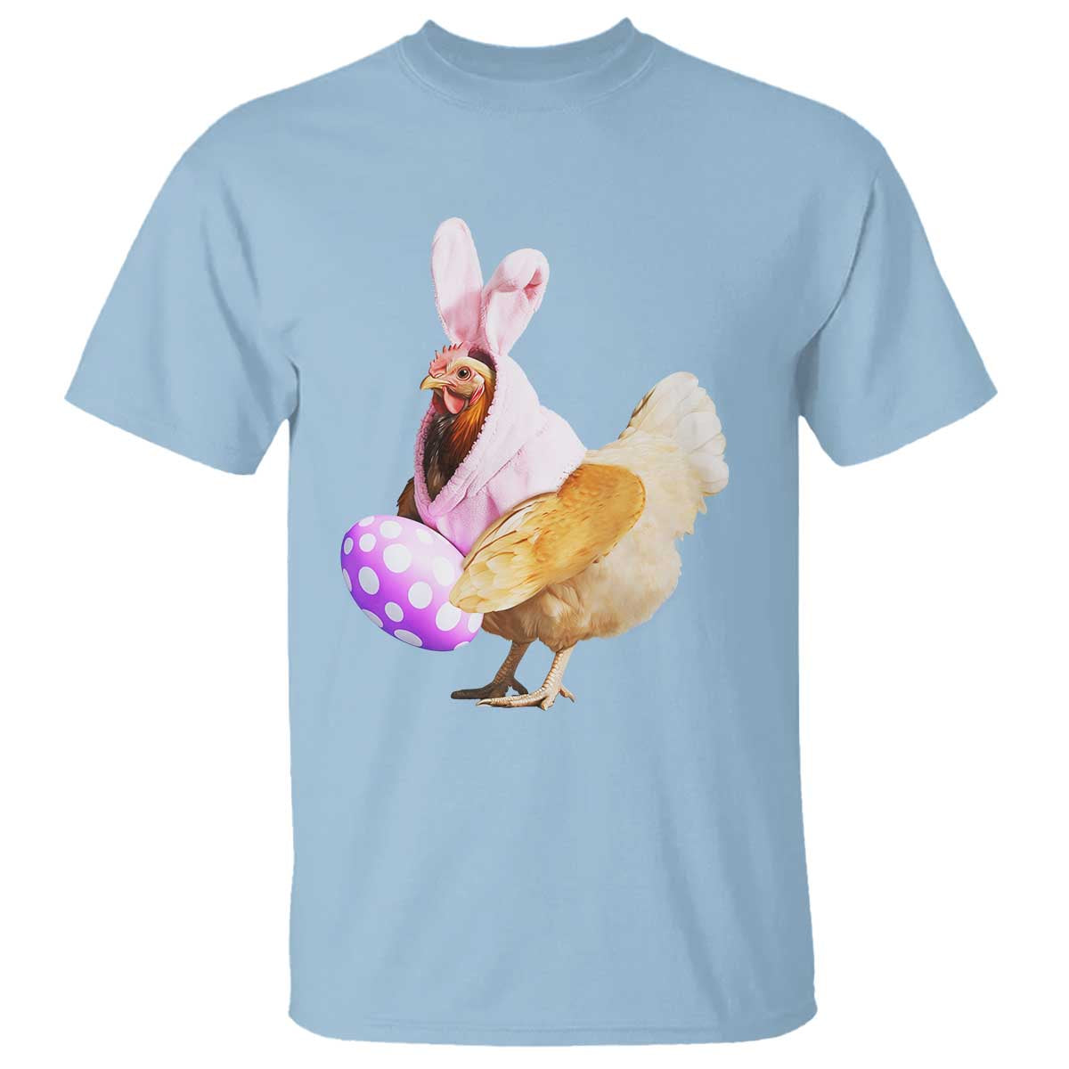 Funny Chicken Bunny T Shirt Happy Easter Eggs Farm