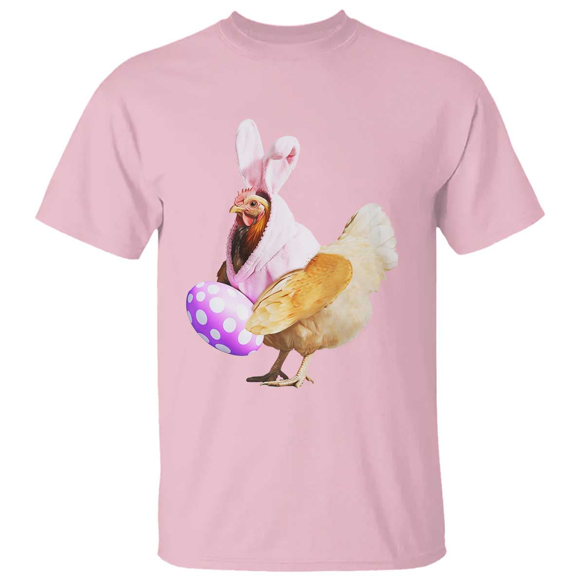 Funny Chicken Bunny T Shirt Happy Easter Eggs Farm