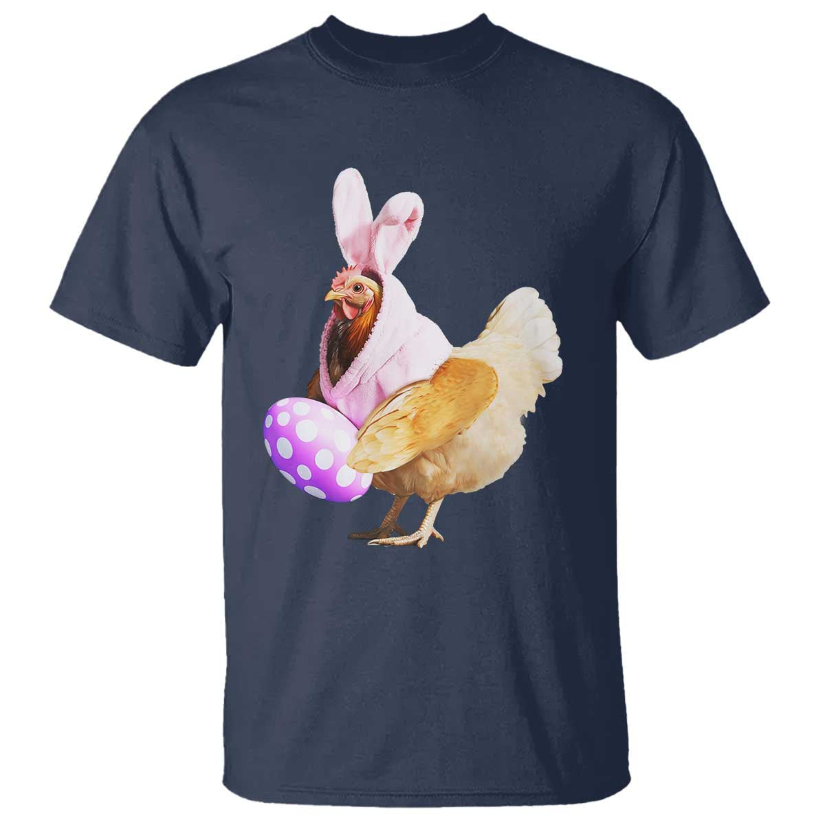 Funny Chicken Bunny T Shirt Happy Easter Eggs Farm