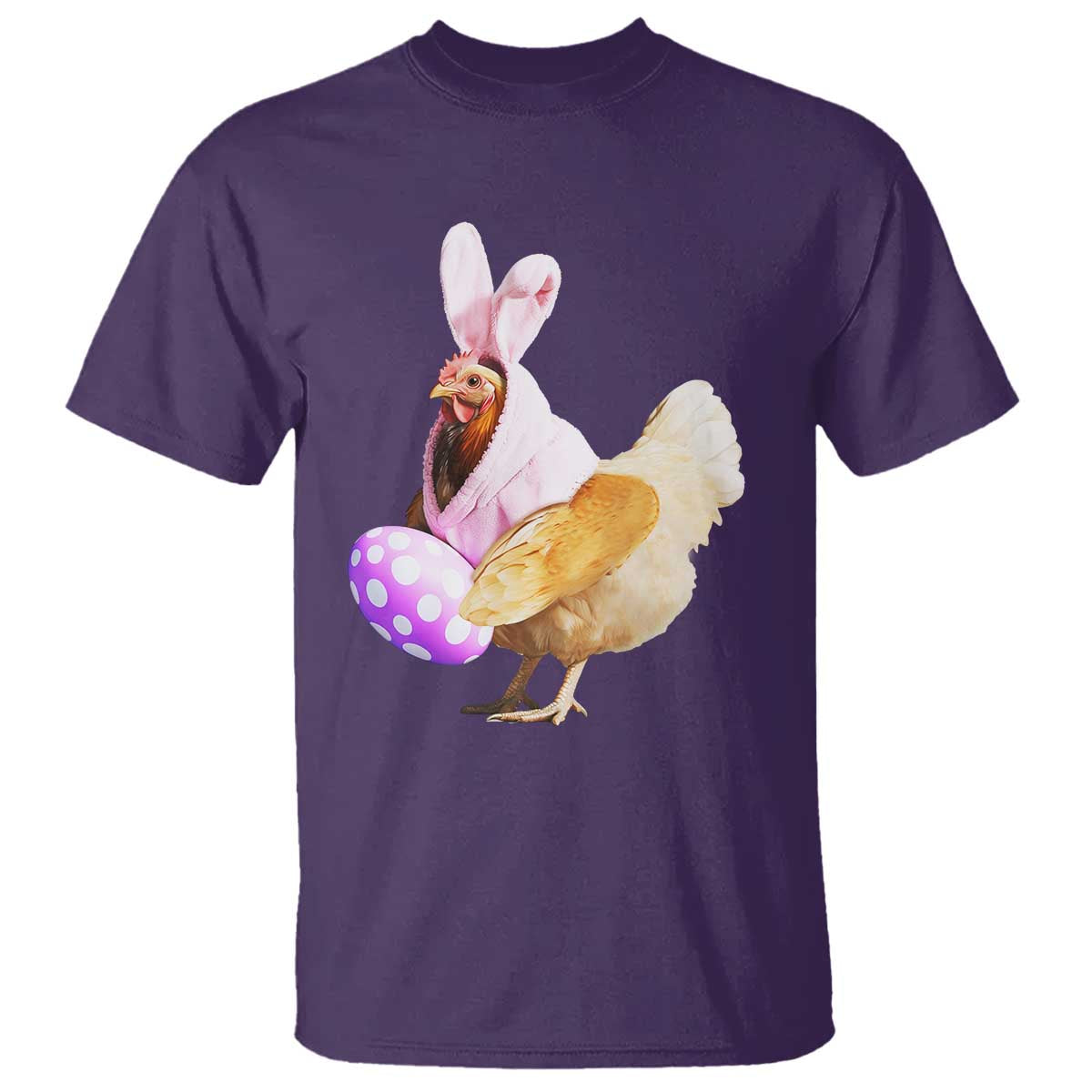 Funny Chicken Bunny T Shirt Happy Easter Eggs Farm