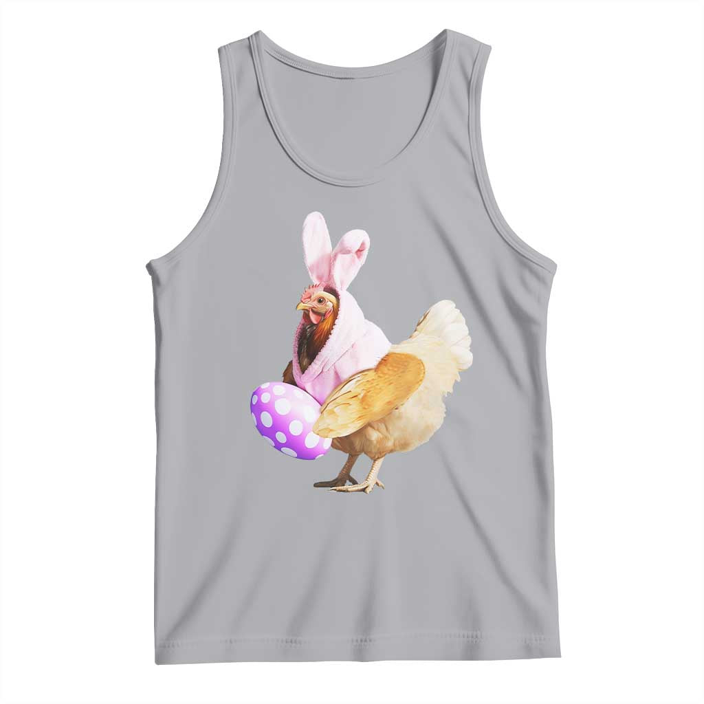 Funny Chicken Bunny Tank Top Happy Easter Eggs Farm