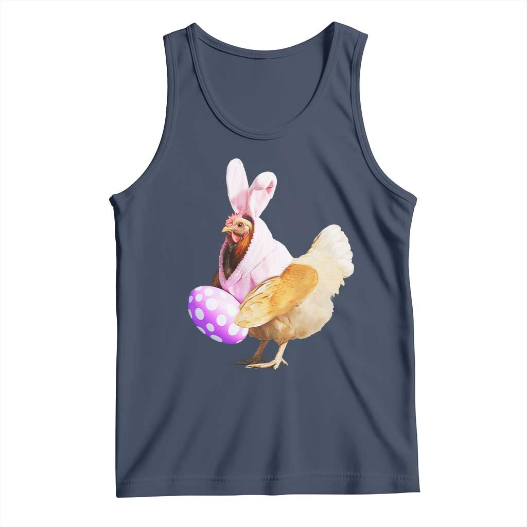 Funny Chicken Bunny Tank Top Happy Easter Eggs Farm
