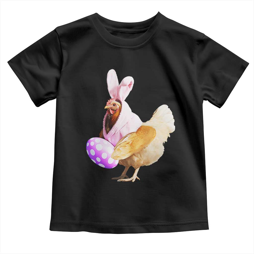 Funny Chicken Bunny Toddler T Shirt Happy Easter Eggs Farm