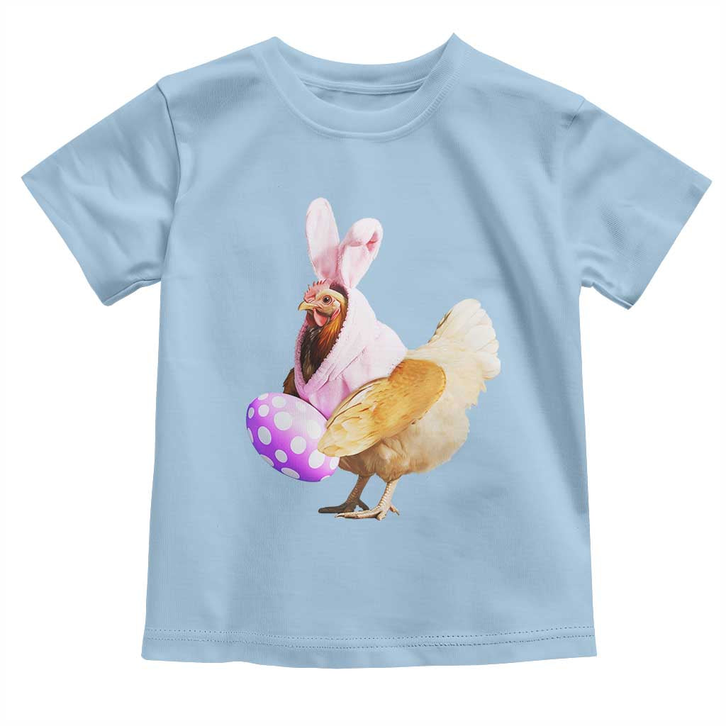 Funny Chicken Bunny Toddler T Shirt Happy Easter Eggs Farm