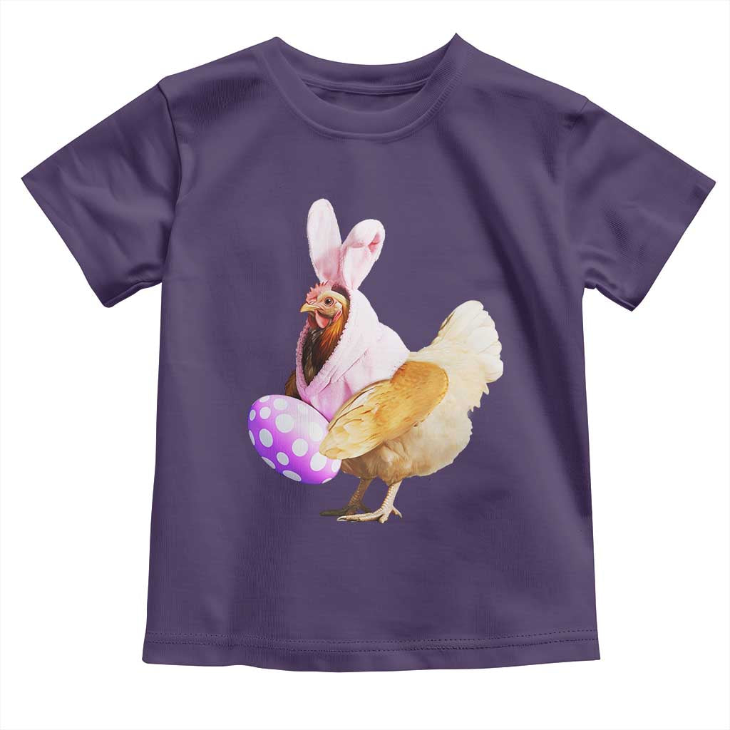 Funny Chicken Bunny Toddler T Shirt Happy Easter Eggs Farm