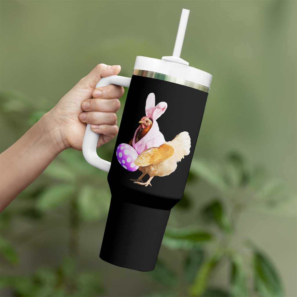 Funny Chicken Bunny Tumbler With Handle Happy Easter Eggs Farm