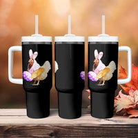 Funny Chicken Bunny Tumbler With Handle Happy Easter Eggs Farm